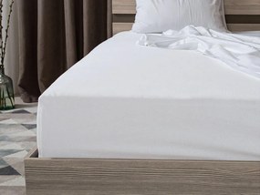 Cearsaf jersey cu lycra alb 180 x 200 cm