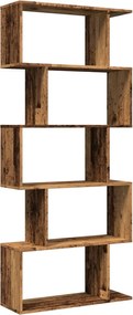 vidaXL Bibliotecă/separator 5 niveluri lemn vechi 70x24x161 cm lemn