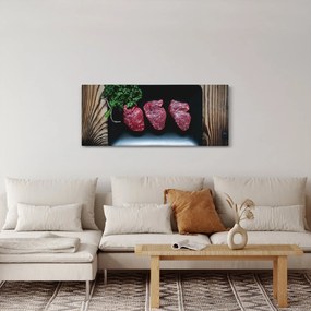 Tablou cu carne pe farfurie (120x50 cm)