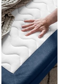 Canapea albastru-închis extensibilă cu tapițerie din catifea 225 cm Charming Charlie – Miuform