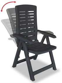 275072 vidaXL Scaune de grădină rabatabile, 6 buc., antracit, plastic