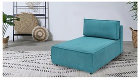 Modul pentru canapea albastru cu tapițerie din catifea reiată (cu colț variabil) Nihad modular – Bobochic Paris
