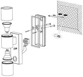 Eglo 32899 - LED aplica perete exterior RIGA 5 2xGU10/3W/230V