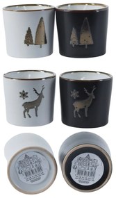 Lumanare de Craciun in recipient ceramic SNOWLIGHT 6 cm - mai multe variante