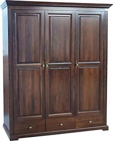 Dulap lemn masiv nuc Preston 3 Uși, 160,7 × 60,9 × 206,9 cm