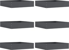 vidaXL Margine pentru gazon 6 pcs Antracit 60 x 60 x 13 cm Oțel