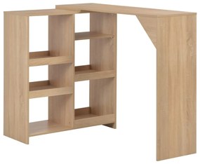 vidaXL Masă de bar cu raft mobil, stejar, 138x39x110 cm
