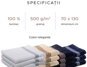 Prosop de corp GREEK albastru Inchis 70 x 130 cm, 100% bumbac