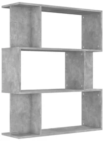 800085 vidaXL Bibliotecă/Separator, gri beton, 80x24x96 cm, lemn prelucrat