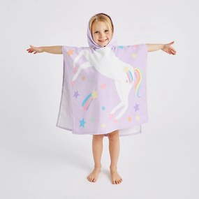 Poncho pentru copii mov din bumbac Unicorn – Catherine Lansfield