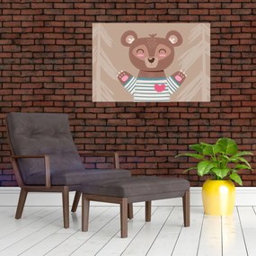 Tablou - Ursuleț de pluș în tricou cu dungi (90x60 cm)