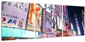 Tablou - New York Theather District (cu ceas) (90x30 cm)