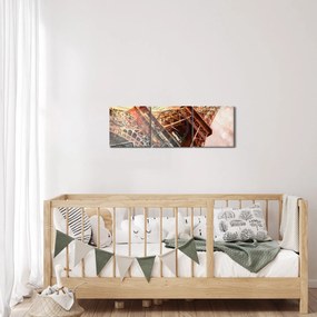 Tablou - Turnul Eiffel în stil vintage (cu ceas) (90x30 cm)