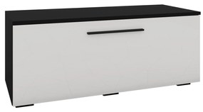 Comoda Kos, O Usa, Negru/Alb Lucios, MDF, 95 x 40 x 39 cm
