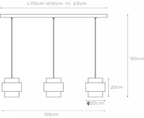 Lustră pe cablu Lucide 45497/03/02 FIRMIN 3xE27/40W/230V auriu