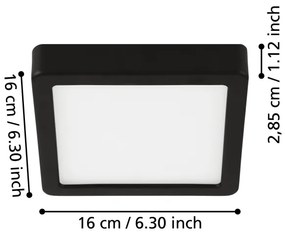 Eglo 900643 - Plafonieră pentru baie FUEVA LED/11W/230V IP44 neagră