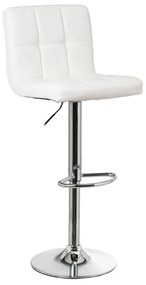 Scaune de bar albe cu înălțime ajustabilă 2 buc. din imitație de piele (înălțime șezut 93 cm) – Casa Selección