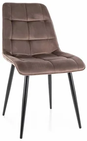 Scaun de bucătărie Chic Velvet, cappuccino / negru