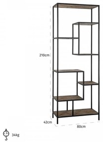 Etajera din stejar Herringbone 80x210 cm