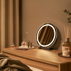 BRILAGI - Oglindă de machiaj LED reglabilă CALIFORNIA LED/17W/230V Ø 42 cm, neagră