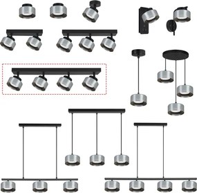 Brilagi - LED RGB spot reglabil AURA LUX 4xGX53/14W/230V Wi-Fi Tuya negru/fumuriu