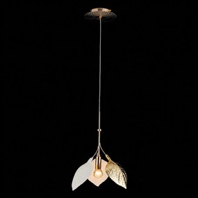 Lustra cu Frunze Ceramice, Diam 30cm, Finisaj Gold - Bussy Lighting 7238-1P