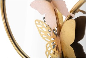 Oglindă de perete Mauro Ferretti Farfalle, 81 x 52,5 cm, auriu - roz