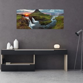 Tablou - Kirkjufell la apus (120x50 cm)