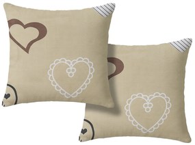 Set de 2 fete de perna decorative DEAMON 45x45 cm, bej