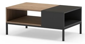 Măsuță de cafea neagră/în culoare naturală 56x90 cm Cailin – Marckeric