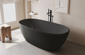 Cada acril freestanding Noir Strata, Negru, 170 cm, 5039