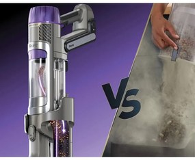 Aspirator vertical Shark IP3251EUT, 380W, 0.7 L, PowerDetect, Brat rabatabil, Autonomie 70 min, Gri/Violet