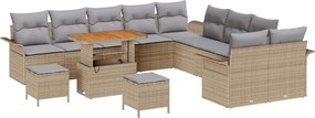 vidaXL Set de canapele pentru grădină 13 pcs Beige și gri deschis