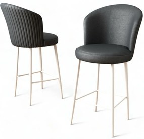 Set de scaune de bar Uras Anthracite and White, 2buc., 2 buc.