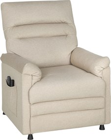 HOMCOM Fotoliu Relaxant Electric cu Masaj și Încălzire, cu Suport pentru Picioare, Silențios, Reclinabil 150° în Material Catifelat Prietenos cu Animalele, cu Funcție de Memorare, 2 Telecomenzi pentru Sufragerie, Bej | Aosom Romania