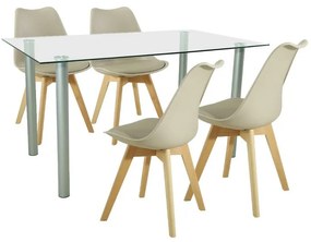 Set de masă Midori 4+1 bej