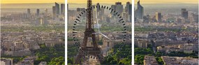 Tablou - Panorama Parisului (cu ceas) (90x30 cm)