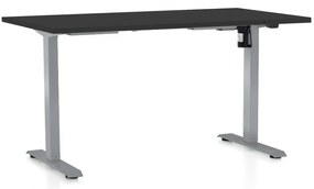 Masa inaltime reglabila OfficeTech A, 120 x 80 cm, bază gri, negru