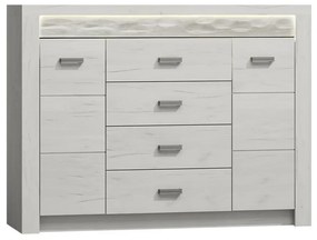 Comodă combinată Nadenas N7 (Alb craft) (fără iluminat). 1058229