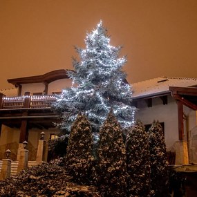 Lumini de Crăciun 60 m, 600 LED-uri, alb rece, cablu verde