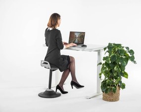 Viva Joy, Birou reglabil cu blat de sticlă securizată șu panou de control tactil, încorporat - Negru