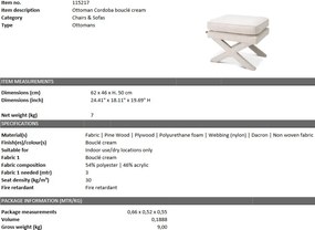 Taburete Cordoba, boucle crem 115217 HZ