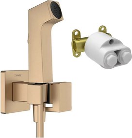 Set dus igienic cu corp ingropat Hansgrohe Bidette E EcoSmart 1 jet bronz periat