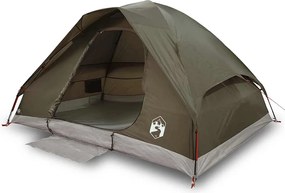 vidaXL Cort de camping cupolă pentru 2 persoane, maro, impermeabil