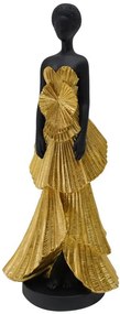 Statueta neagra / auriu din rasina, 14,5 x 10 x 33 cm, Donnina Fashion Mauro Ferreti