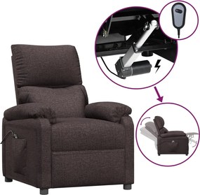vidaXL Fotoliu rabatabil electric, maro închis, material textil