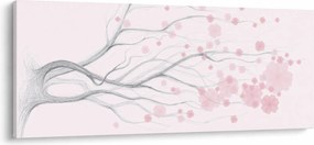 Tablou - Flori roz (120x50 cm)