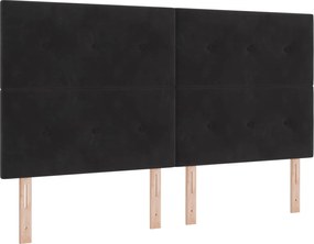 vidaXL Tăblie LED cu benzi LED Manual Negru 180 cm Catifea