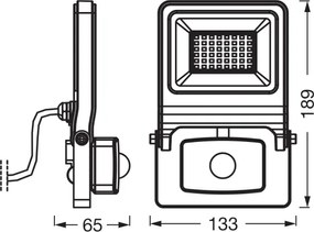 Osram Proiector LED cu senzor ENDURA LED, 30 W, 230 V, 3000 K, IP44