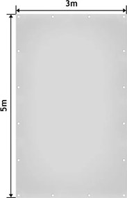 JAGO Prelata 650 g/m², ochiuri de aluminiu, alb, 3 x 5 m